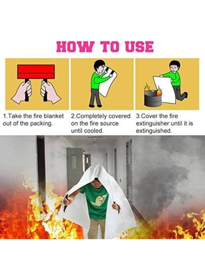 Title: Victusoaring Emergency Fiberglass Fire Blanket - Safety Cover for Kitchen, Fireplace, Grill, Car, and Camping (99 x 99 cm). - Image 3